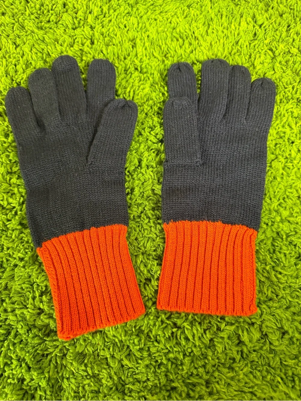 Tory Burch Wool Orange And Black Gloves